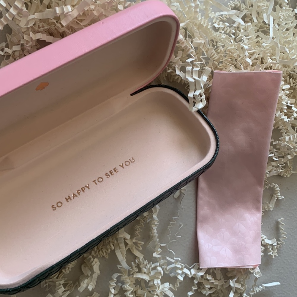 Kata Spade 4-petal Clover Textured Sunglasses Glasses Protective Case Holder Box